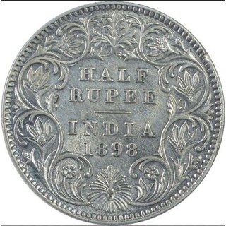 Half Rupees 1898 Silver Coin Half Rupees 1898 Silver Coin