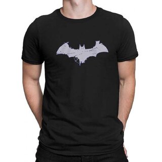 Code Yellow Black Pure Cotton Batman Round Neck Printed T-Shirt For Men