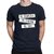 Code Yellow Navy Blue Pure Cotton Round Neck Printed T-Shirt For Men
