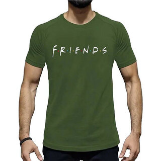                       Code Yellow Olive Pure Cotton Round Neck Printed T-Shirt For Men                                              
