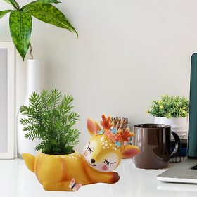 Homeberry Resin Deers Succulent Planter Pot Holder (Multi) Deers Resin ,Home and office Decor Showpiece item.