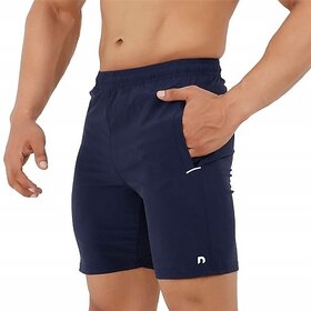 Never Lose Solid Men Dark Blue Regular Shorts