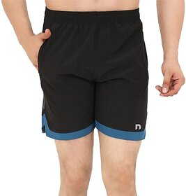 Never Lose Printed Men Black Gym Shorts