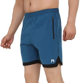 Never Lose Solid Men Dark Blue Regular Shorts