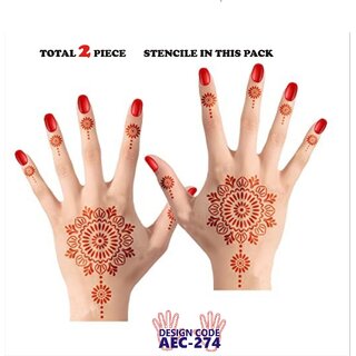 Buy Aspire Heena Mehendi Stencil Sticker for Hand Body Finger Face ...