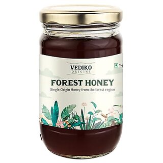                       Vediko Farm Fresh Raw Forest Honey (1Kg)  100 Pure and Natural Unprocessed Single Origin Basil Honey  Respiratory Booster  Chemical Free No Sugar No Adulteration                                              