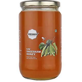                       Vediko Organic Farm Fresh Raw Sheesham Honey (1 Kg) 100 Pure and Natural Unprocessed Single Origin Original Honey from Sheesham Farms  Chemical Free No Sugar No Adulteration                                              