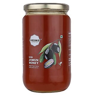                      Vediko Organic Farm Fresh Raw Jamun Honey (1 Kg) 100 Pure And Natural Unprocessed Single Origin Original Honey from Jamun Farms  Rich in Antioxidants  Chemical Free No Sugar No Adulteration                                              