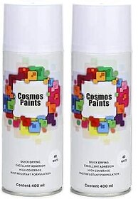 SAG Cosmos Paints Gloss White Spray Paint 400ml (Pack of 2)