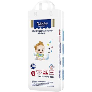 Nubaby Premium  All  round Protection Pants Style Baby Diapers Baby Pants, Baby Pants, XXXL (XXXL), 42 Count,  18-35 kg