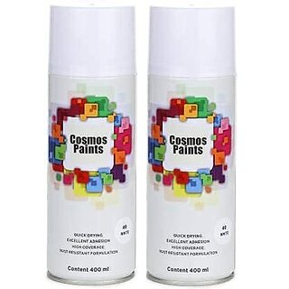 SAG Cosmos Paints Gloss White Spray Paint 400ml (Pack of 2)