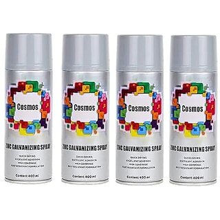                       SAG Cosmos Paints ZincGalvanizing Spray Paint 1600 ml (Pack of 4)                                              