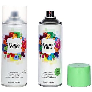                       SAG Cosmos Paints Clear Lacquer  Jade Green Spray Paint 400 ml (Pack of 2)                                              