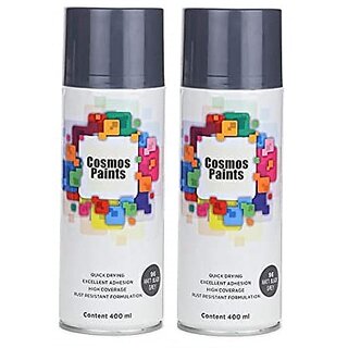                       SAG Cosmos Paints Matt Black Grey Spray Paint 400ml (Pack of 2)                                              