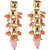 LUCKY JEWELLERY Designer Back Meena Gold Plated Kundan Pink  Tika Earring Set for Girls  women (293-J5E2K-1664-PK)