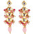 LUCKY JEWELLERY Designer Back Meena Gold Plated Kundan Magenta Pink Tika Earrings for Girls  women (293-J5E2K-1664-PKR)