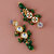 LUCKY JEWELLERY Designer Back Meena Gold Plated Kundan Green Color Tika Earring Set for Girls  women (293-J5E2K-1810-G)