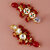 LUCKY JEWELLERY Designer Back Meena Gold Plated Kundan Maroon Color Tika Earrings for Girls  women (293-J5E2K-1810-M)