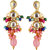 LUCKY JEWELLERY Designer Back Meena Gold Plated Kundan Multicolor Tika Earring Set for Girls  women (293-J5E2K-1810-MT)