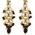 LUCKY JEWELLERY Designer Back Meena Gold Plated Kundan Black  Tika Earring Set for Girls  women (293-J5E2K-1664-BL)