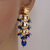 LUCKY JEWELLERY Designer Back Meena Gold Plated Kundan Firoji Blue Tika Earring for Girls  women (293-J5E2K-1664-FB)