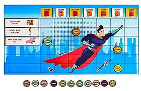 ILEARNNGROW Magnetic Reward Chore Chart - Habit Development Kit for Kids with 30 Habits and 25 Achievement Badges for Age 3 - 12 Years