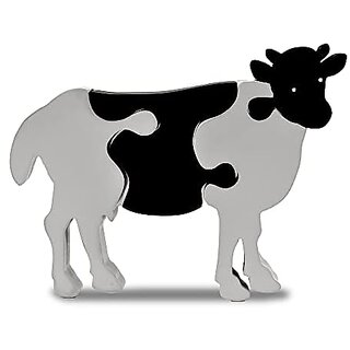 Ilearnngrow Handcrafted Cow Shaped 3D Wooden Jigsaw Puzzle Assembling Toy for 3 Plus Year Kids 6