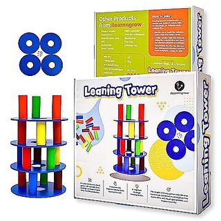                       ILEARNNGROW Learning Tower Assembling Stacking Block Game Toy for Kids 1+ Years Montessori Learning Game                                              