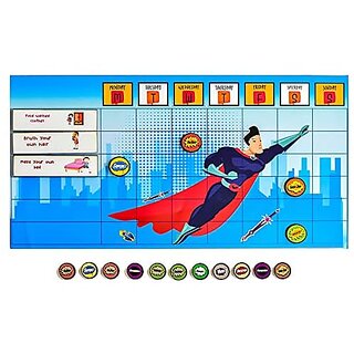 ILEARNNGROW Magnetic Reward Chore Chart - Habit Development Kit for Kids with 30 Habits and 25 Achievement Badges for Age 3 - 12 Years
