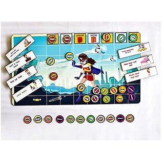 ILEARNNGROW Magnetic Reward Chart Super Woman - Habit Development Kit for Kids Super Woman with 30 Habits and 25 Achievement Badges for Age 3-12 Years