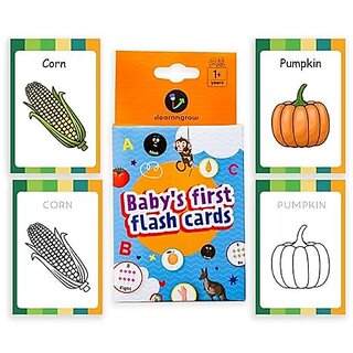                       Ilearnngrow 14 Coloured Vegetable Flash Cards with 14 Plain Flash Cards for Matching & Colouring                                              