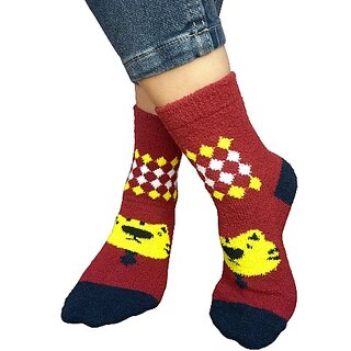                       Woolen Soft and Cozy Cute Winter Ankle Length Socks for Women  Girls, Pack of 5                                              
