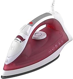 (Refurbished) Morphy Richards Plastic Glide 1250W Steam Iron with Steam Burst Vertical and Horizontal Ironing Non-Stick Coated Soleplate White and Red 1250 Watts
