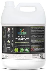Beegreen Natural Shower Glass Cleaner- 5 L | 100% Natural & Plant based Ingredients | Non Toxic | Chemical Free | Alcohol & Sulphates Free | Family Safe | Removal of Hard water stains