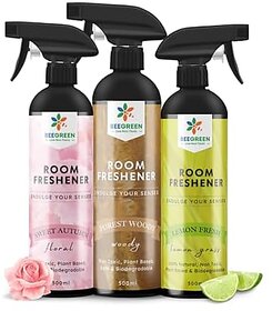 Beegreen IndulgeYourSenses Room Fresheners Kit | Lemon Fresh Forest Woody Sweet Autumn (Pack of 3)