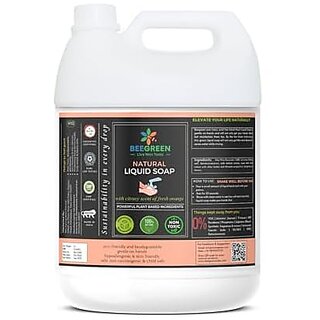                       Beegreen Liquid Soap Orange- 5 L | Eco-Friendly & Biodegradable | Safe For Sensitive Skin | 100% Natural & Plant based                                              