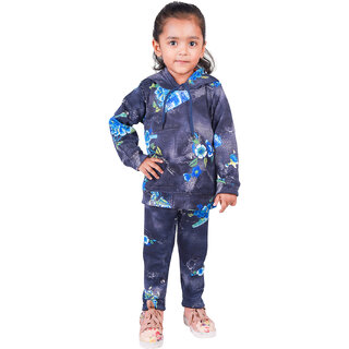                       Kid Kupboard Cotton Baby Girls Sweatshirt and Sweatpant, Blue, Full-Sleeves, 4-5 Years KIDS5791                                              