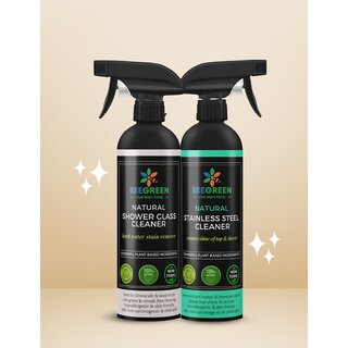                       CrystalClear | Combo of Shower Glass and Stainless Steel Cleaner                                              