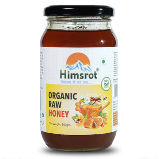                       Himsrot Organic Raw Honey Without Sugar  Unfiltered, Unprocessed Honey- 500g                                              