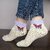 Ankle Length Stylist Fur Socks for Women  girls Free Size Multi color, Pack of 5