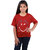 Kid Kupboard Cotton Girls T-Shirt, Red, Half-Sleeves, Crew Neck, 7-8 Years KIDS5810