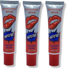 Romantic long lasting lip color Sexy Red 15g (Pack of 3)