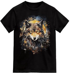 Trending Men's Black Printed Round Neck T-shirt For Men