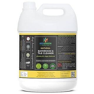                       Beegreen Natural Bathroom & Tile Cleaner 5L | Eco-Friendly & Biodegradable | 100% Natural & Plant based | Non Toxic | Chemical Free | Alcohol & Sulphates Free | Family Safe (5 Ltr)                                              