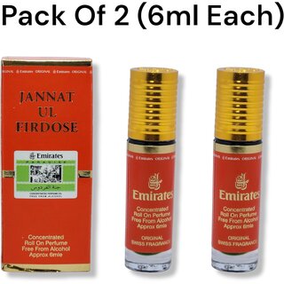                       Emirate perfumes Jannatul Firdose Roll-on Perfume Free From Alcohol 6ml (Pack of 2)                                              