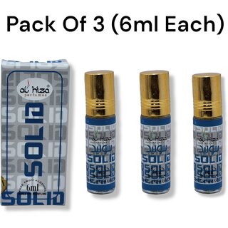                       Al hiza perfumes Solid Roll-on Perfume Free From Alcohol 6ml (Pack of 3)                                              