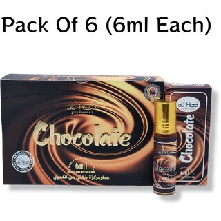                       Al hiza perfumes Chocolate Roll-on Perfume Free From Alcohol 6ml (Pack of 6)                                              