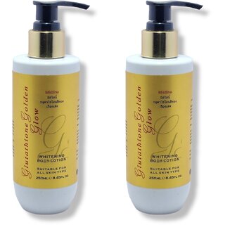                       Mistline Glutathion Golden Glow whitening body lotion 250ml (Pack of 2)                                              