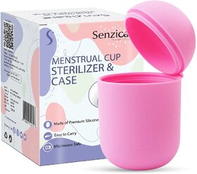 Senzicare Menstrual Cup Sterilizer and Case  Easy-To-Use  Kills 99 Of Germs In 3 Minutes  Reusable Silicone Steriliz