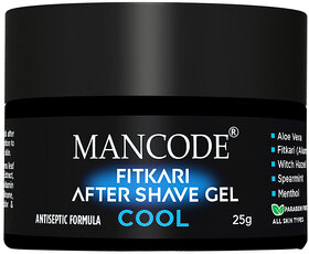 Mancode Fitkari After Shave Gel Cool For Men Prevents Razor Bumps  Redness Alcohol Free 25ml